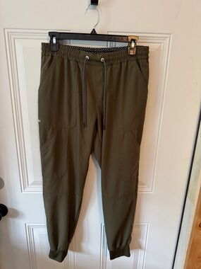 koi Olive Green Jogger Pants with Drawstring